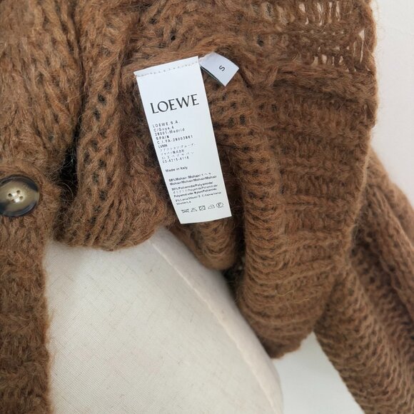NWOT! Loewe Anagram Open-knit Mohair-blend Cardigan - Picture 14 of 14